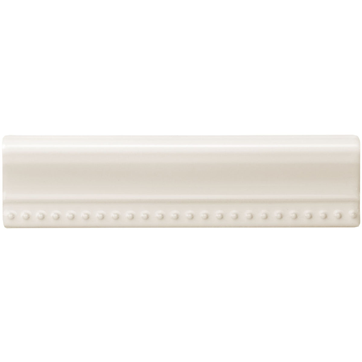 Vintage White Hogarth Moulding Ceramic Wall Tile 152x38mm - Gloss