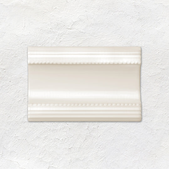 Vintage White Plain Cornice Ceramic Wall Tile 152x75mm