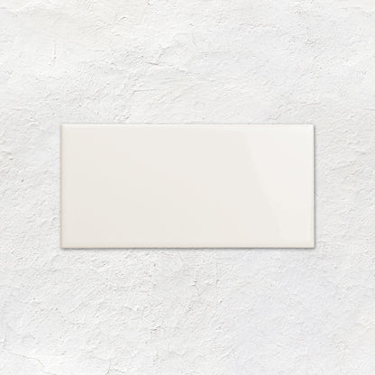 Vintage White Rounded Edge Short Ceramic Wall Tile