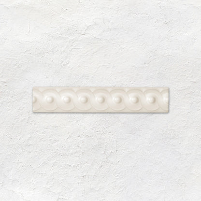 Vintage White Scroll Moulding Ceramic Wall Tile 152x29mm
