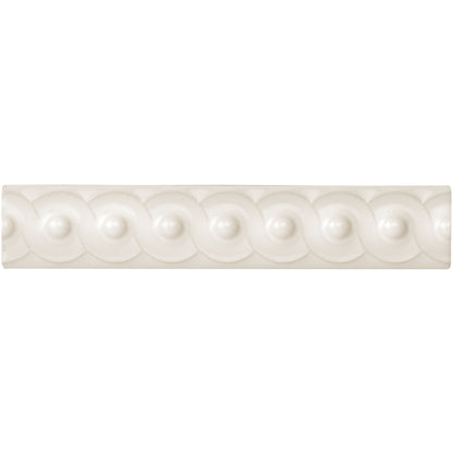 Vintage White Scroll Moulding Ceramic Wall Tile 152x29mm