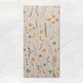 Wildflower Gold 60x30cm rectangular wall hanging with delicate yellow and green botanical pattern on beige background