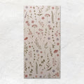 Rectangular wall tile wildflower rose 60x30cm with delicate pink mauve and green botanical pattern on beige background