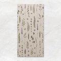 Wildflower violet rectangular wall-mounted tile with delicate green and purple herbs on off-white background 60x30cm