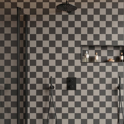 Winckelmans Unglazed Anthracite 10 x 10cm porcelain tile room setting