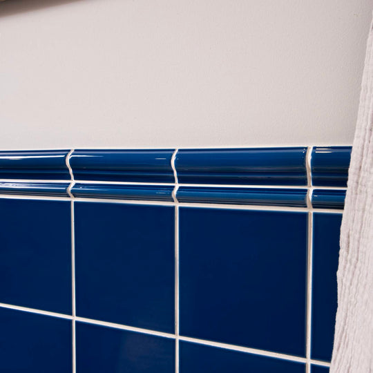 Windsor Blue Albert Moulding Ceramic Wall Tile 152x40mm - alternate view