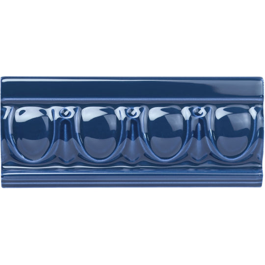 Windsor Blue Egg & Dart Moulding Ceramic Wall Tile 152x65mm - alternate view