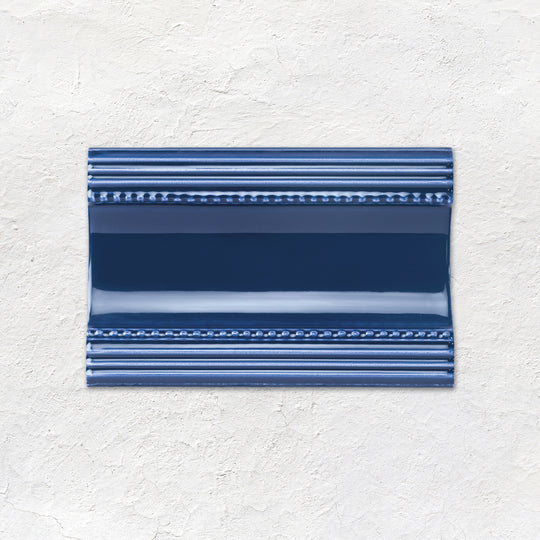 Windsor Blue Plain Cornice Ceramic Wall Tile 152x75mm - Gloss