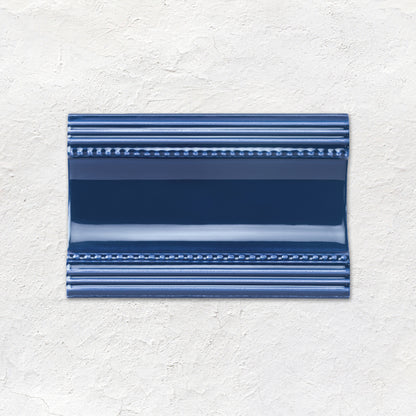 Windsor Blue Plain Cornice Ceramic Wall Tile 152x75mm