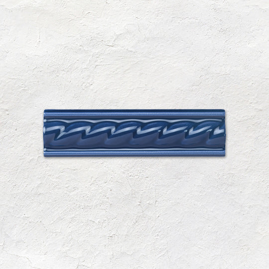 Windsor Blue Rope Moulding Ceramic Wall Tile 152x40mm