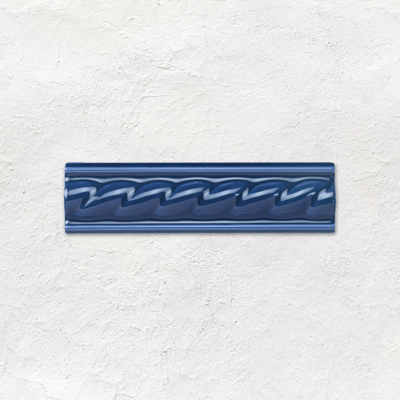 Windsor Blue Rope Moulding Ceramic Wall Tile 152x40mm