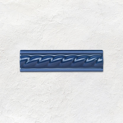 Windsor Blue Rope Moulding Ceramic Wall Tile 152x40mm