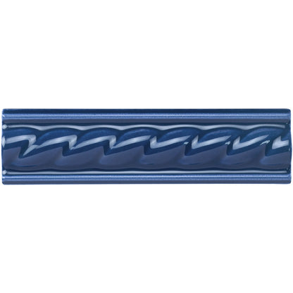 Windsor Blue Rope Moulding Ceramic Wall Tile 152x40mm