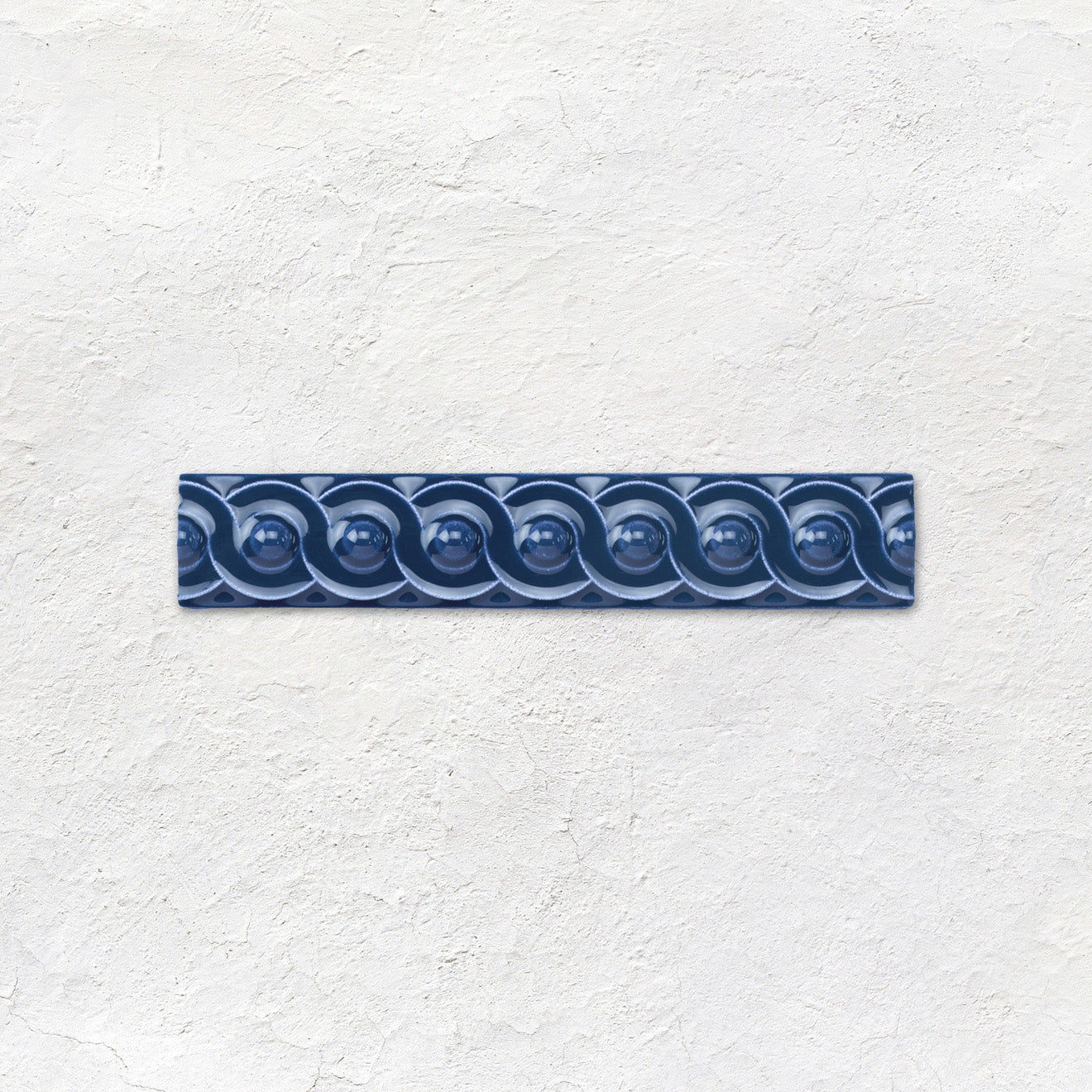 Windsor Blue Scroll Moulding Ceramic Wall Tile 152x29mm