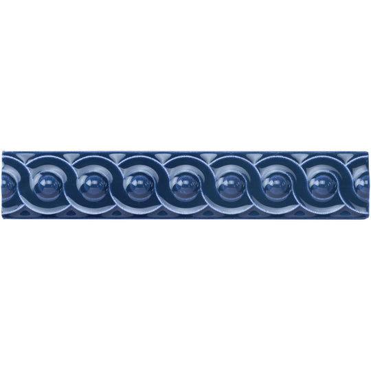 Windsor Blue Scroll Moulding Ceramic Wall Tile 152x29mm - alternate view