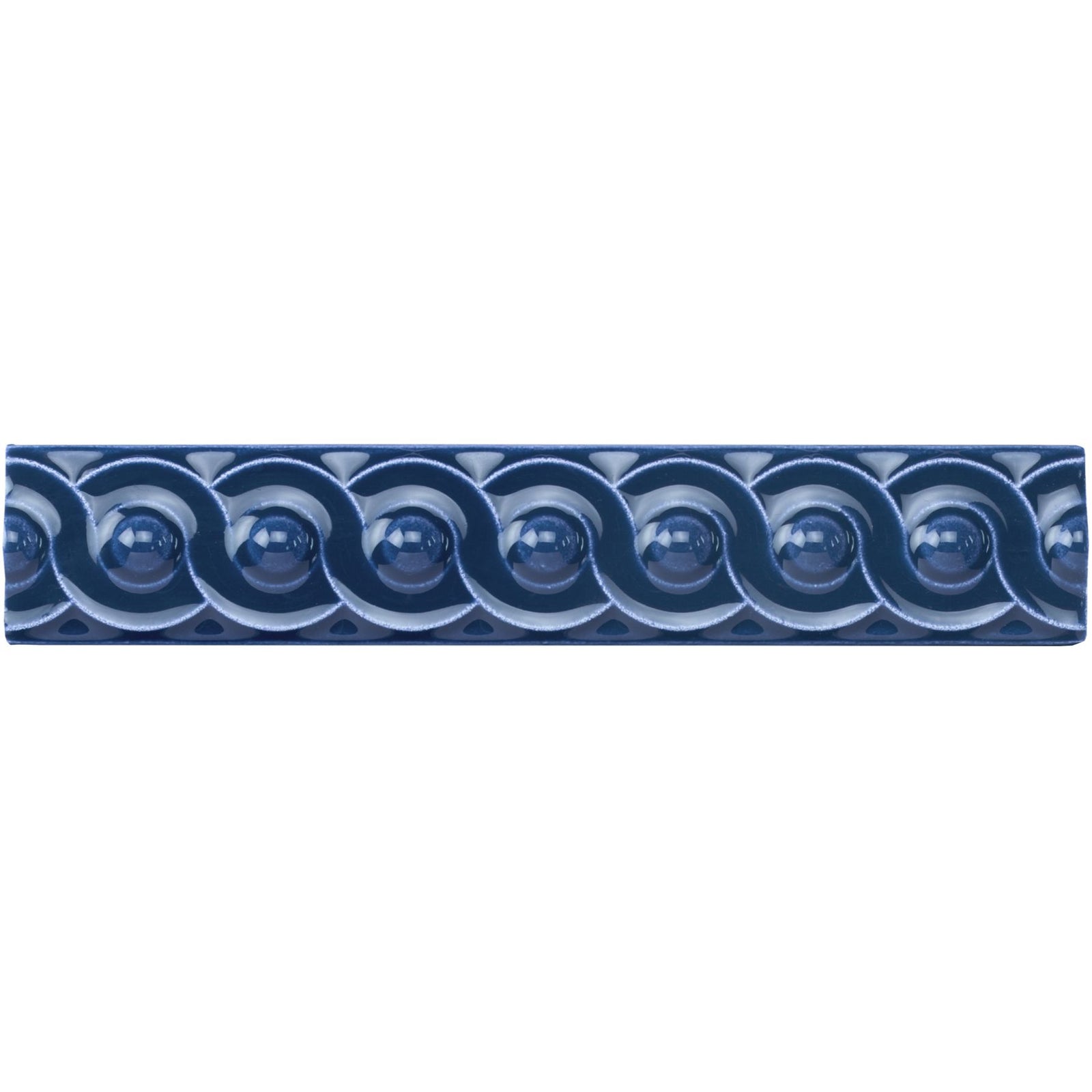 Windsor Blue Scroll Moulding Ceramic Wall Tile 152x29mm
