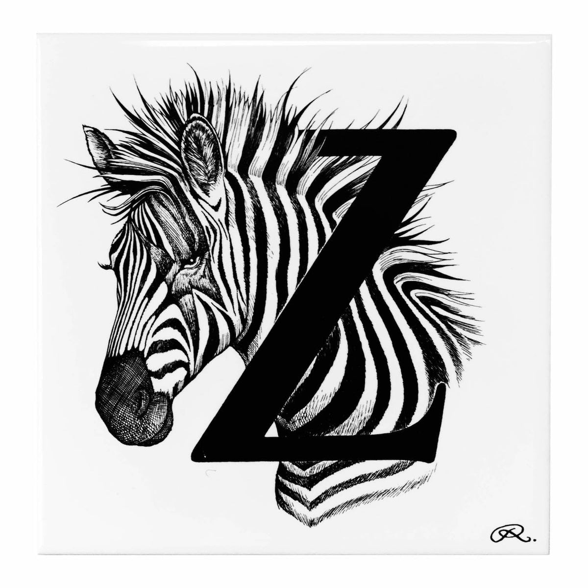 Rory Dobner Z – Zebra Alphabet Tile - Ceramic