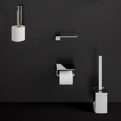 Il Giglio Toilet Roll Holder with Shelf in Chrome - Origins Living