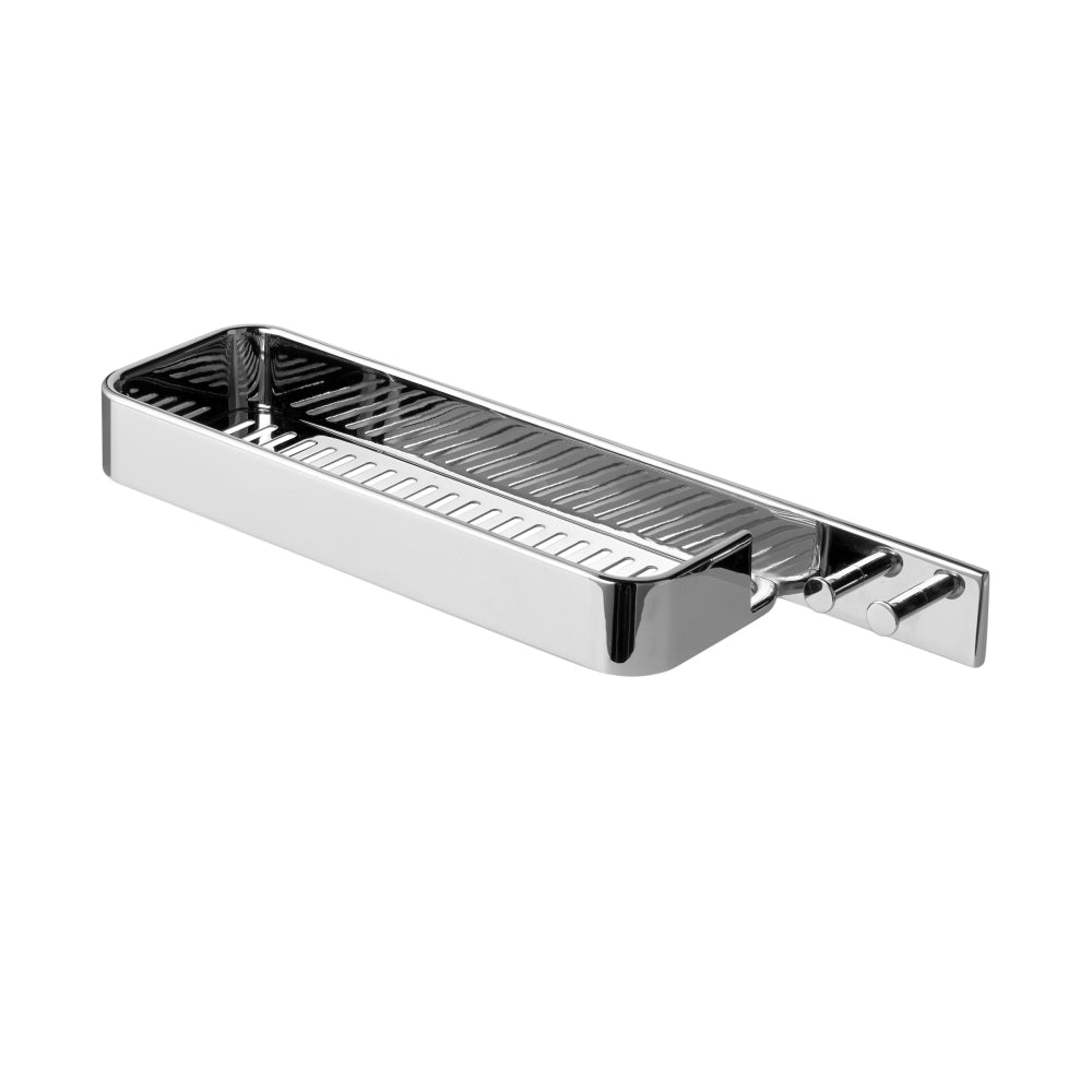 Il Giglio Rectangular Shower Basket with Hooks in Chrome - Origins Living