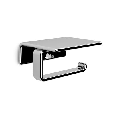 Il Giglio Toilet Roll Holder with Shelf in Chrome - Origins Living, view 2