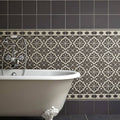 Antique-style white clawfoot bathtub with chrome fixtures from abbey iron tile made of cast iron for elegant bathroom use