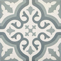 Abbey wrightington patterned tile showing gray and white ornate vintage-inspired ceramic design for home decor