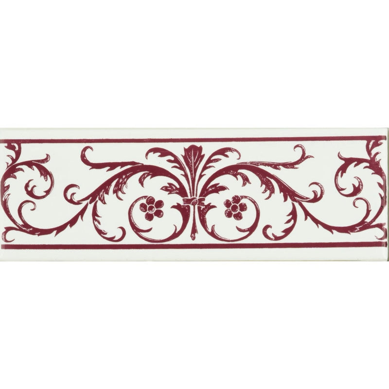 Acanthus Burgundy On Brilliant White