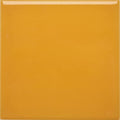 A glossy mustard yellow Acapulco Yellow City 10x10cm ceramic tile with smooth surface and slightly raised edges