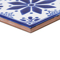 Blue and white ceramic tile with a floral pattern acapulco zenil 10x10cm decorative wall and floor tile
