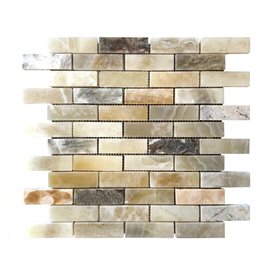 Onyx Honed Brick Mosaic Wall Tile - alternate view