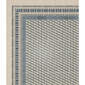 Beige and gray geometric patterned adventuras malla blue porcelain tile with decorative border in porcelain material