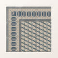 Set of four adventuras malla blue porcelain square tiles with navy blue gray and beige geometric patterns