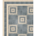 Adventuras navy field porcelain ceramic floor tiles with blue and cream geometric patterned design