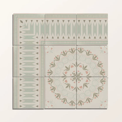 Adventuras Ziggy Border Olive Porcelain