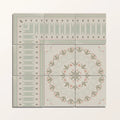 Set of four adventuras ziggy corner olive porcelain ceramic floor tiles with vintage sage green pink and gray geometric design