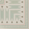 Adventuras Ziggy Corner olive porcelain wallpaper with geometric modern tribal design in sage green gray and soft pink accents
