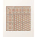 Six square adventuras ziggy corner terracotta porcelain tiles with geometric patterns in muted terracotta beige and gold accents