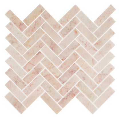 Aegean Pink Herringbone Mosaic