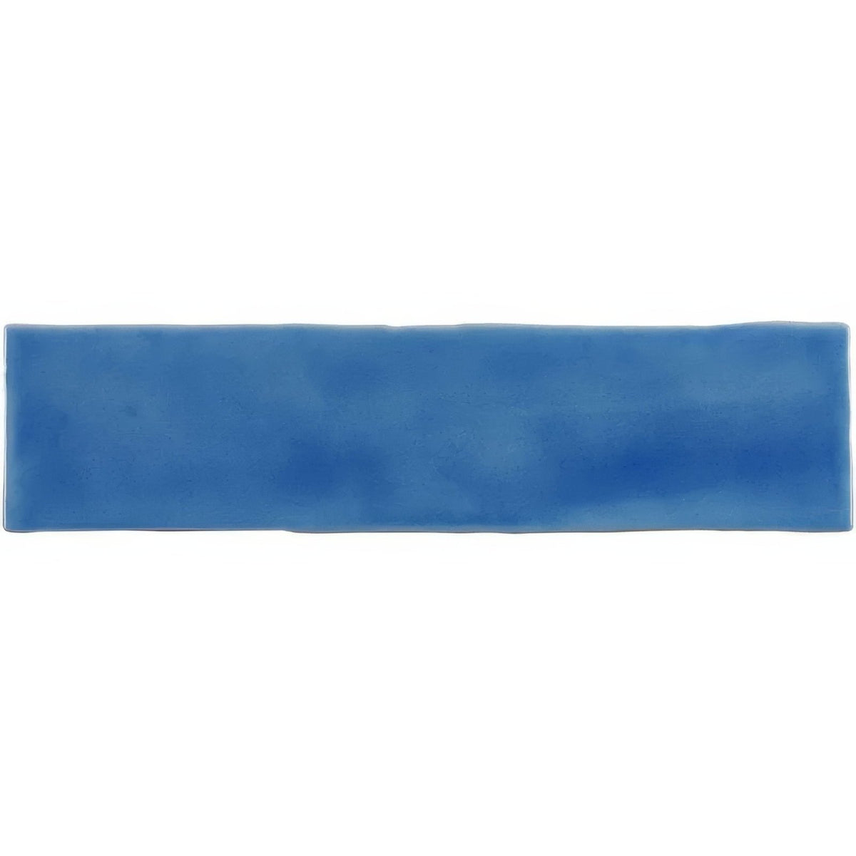 
Agapanthus large brick tile is a rectangular blue ceramic tile with a smooth glossy finish and subtle color variations