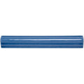 A glossy cobalt blue ceramic agapanthus ogee moulding tile with smooth rounded rectangular shape and subtle ridges