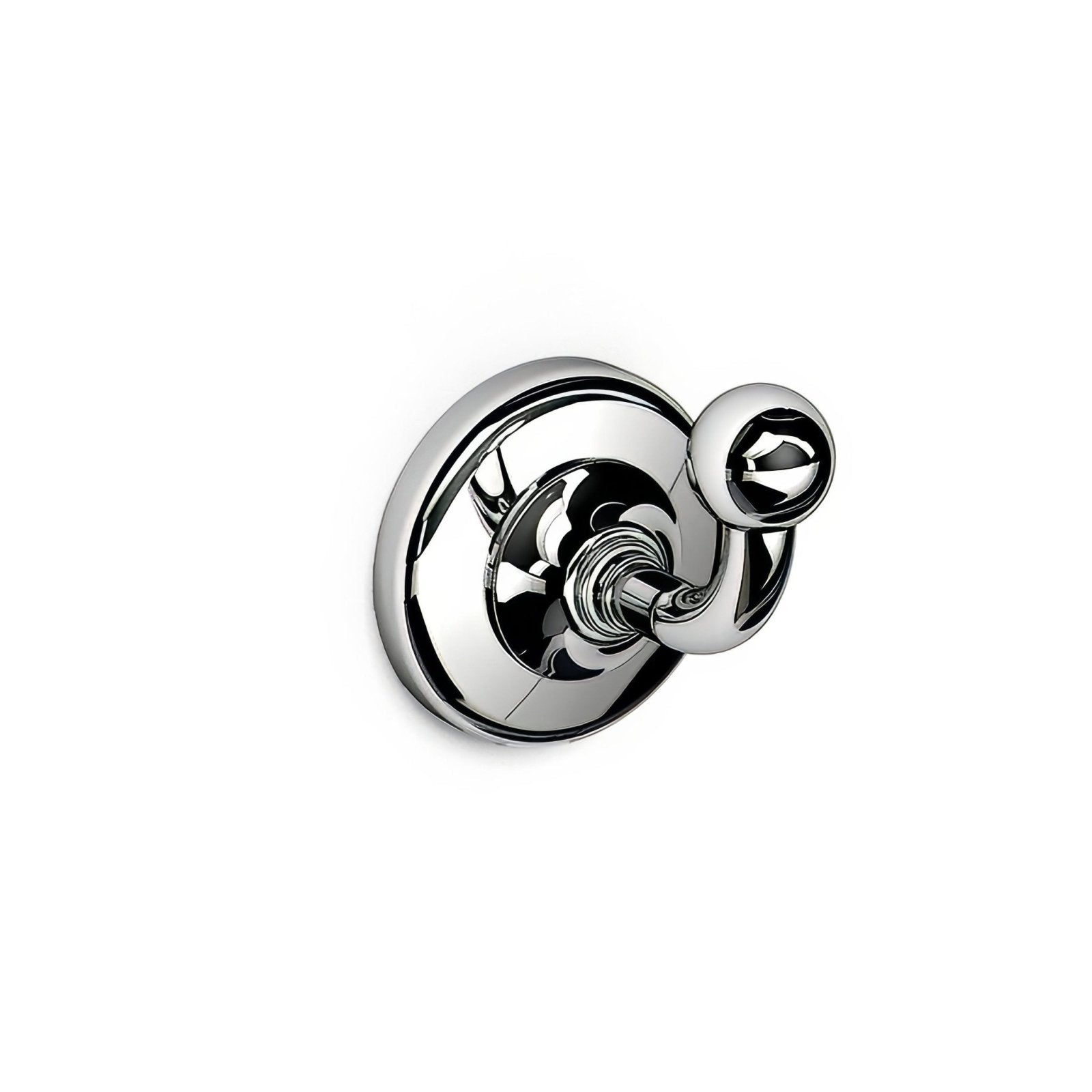 Albany single hook chrome wall mount with chrome finish polished reflective surface and classic curved design