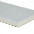 Light gray rectangular alhambra blue 7.5 x 15 matte textured glazed tile with clean white edges