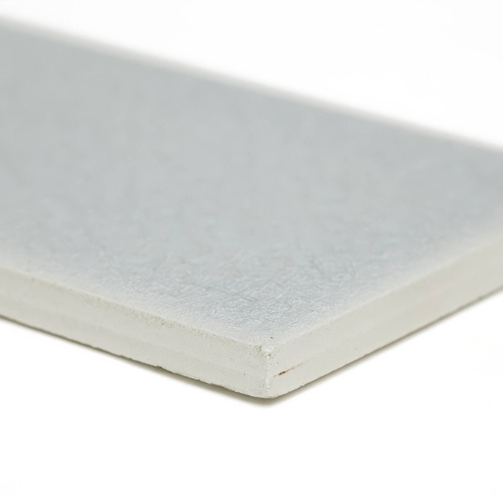 Alhambra Blue 7.5 x 22.5 white rectangular glazed tile with smooth slightly textured surface and rounded edges