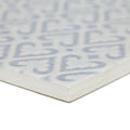 White ceramic alhambra blue decor 2 glazed tile with subtle gray repeating geometric pattern