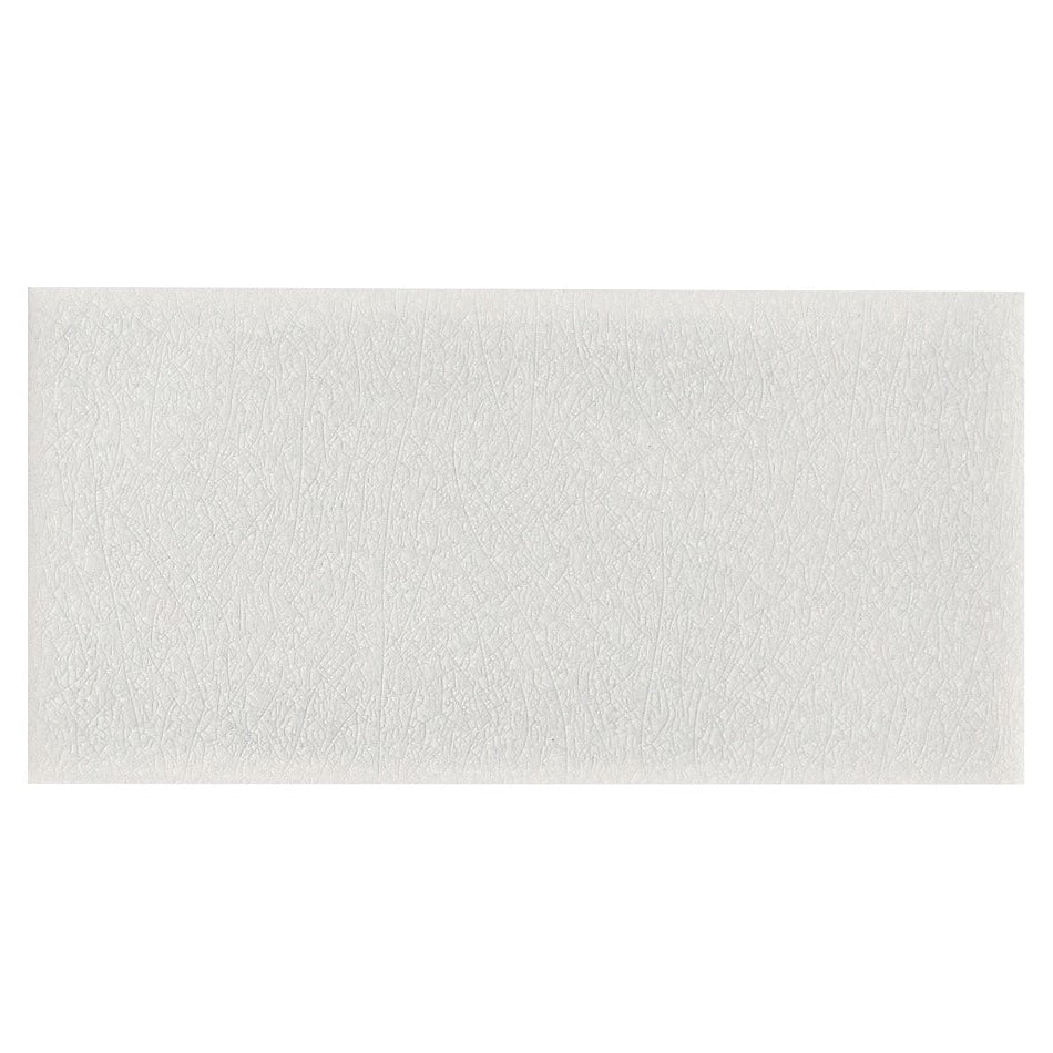 White rectangular glazed tile with subtle textured surface from alhambra grey 7.5 x 15 collection