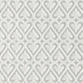 White textured wallpaper with embossed gray diamond motifs featured in alhambra grey decor 2 glazed tile design