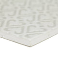 Alhambra grey decor 2 glazed tile white ceramic with subtle embossed geometric pattern in lighter gray tone