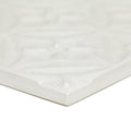 White ceramic tile with raised geometric pattern alhambra white decor glazed tile for wall and floor use