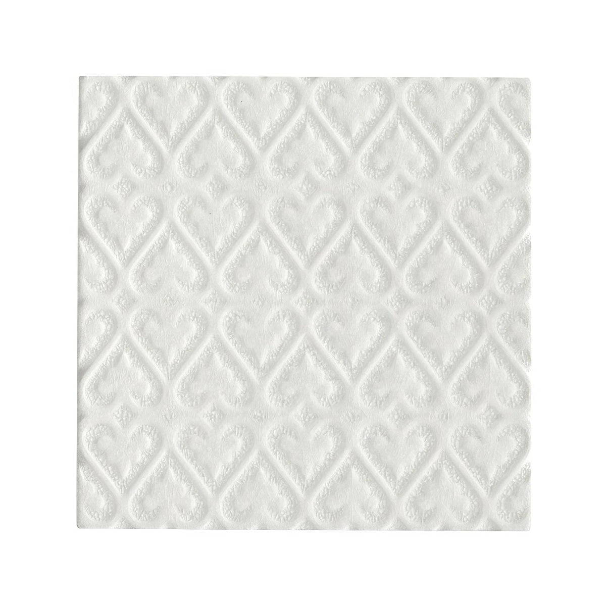 
Alhambra white decor 2 glazed tile with white ceramic and raised repeating diamond shaped heart pattern