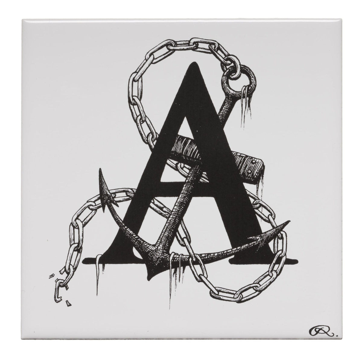 Rory Dobner A – Anchors Away Alphabet Tile - Ceramic